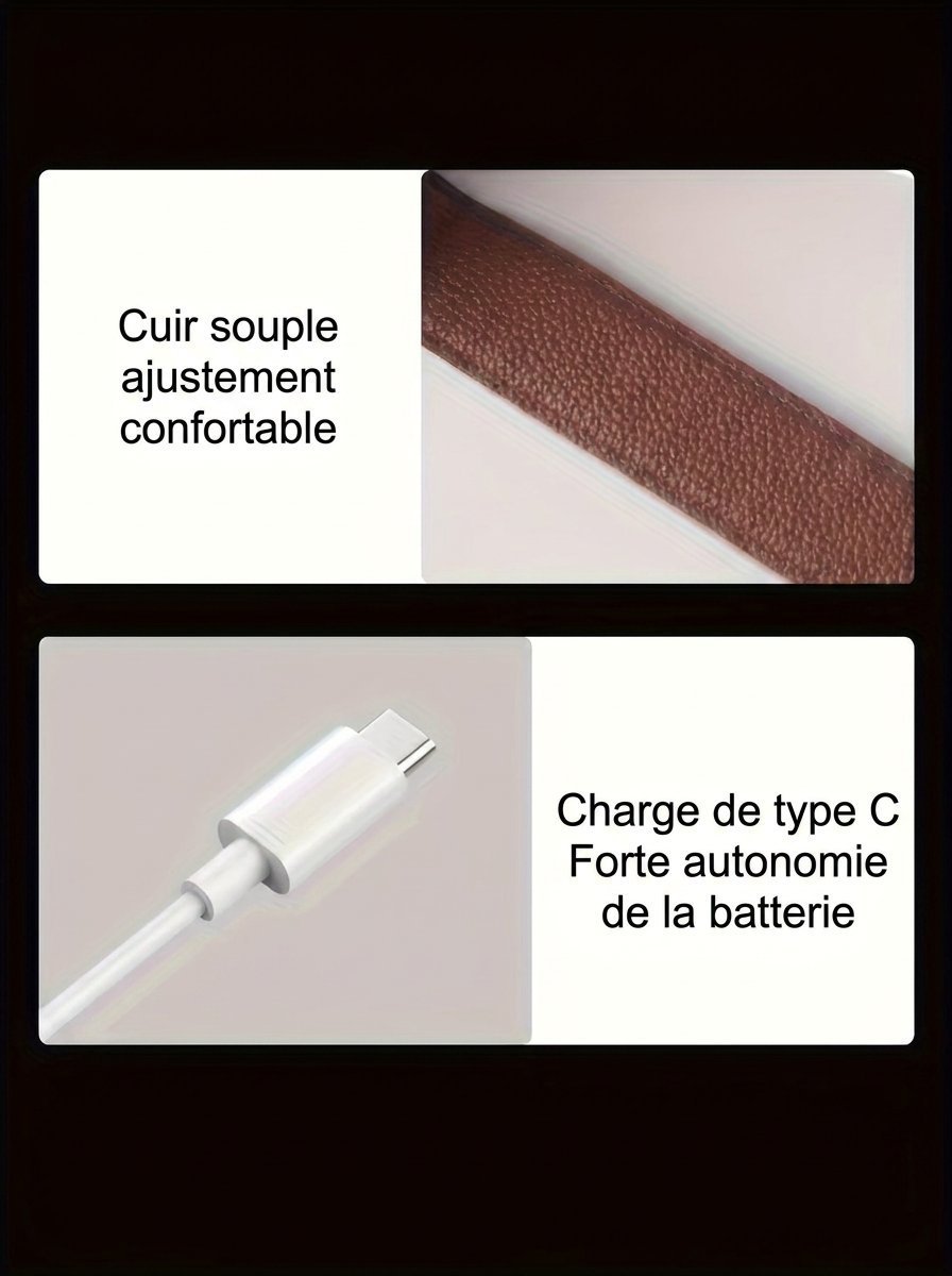 Sangle en cuir souple et recharge USB type-C
